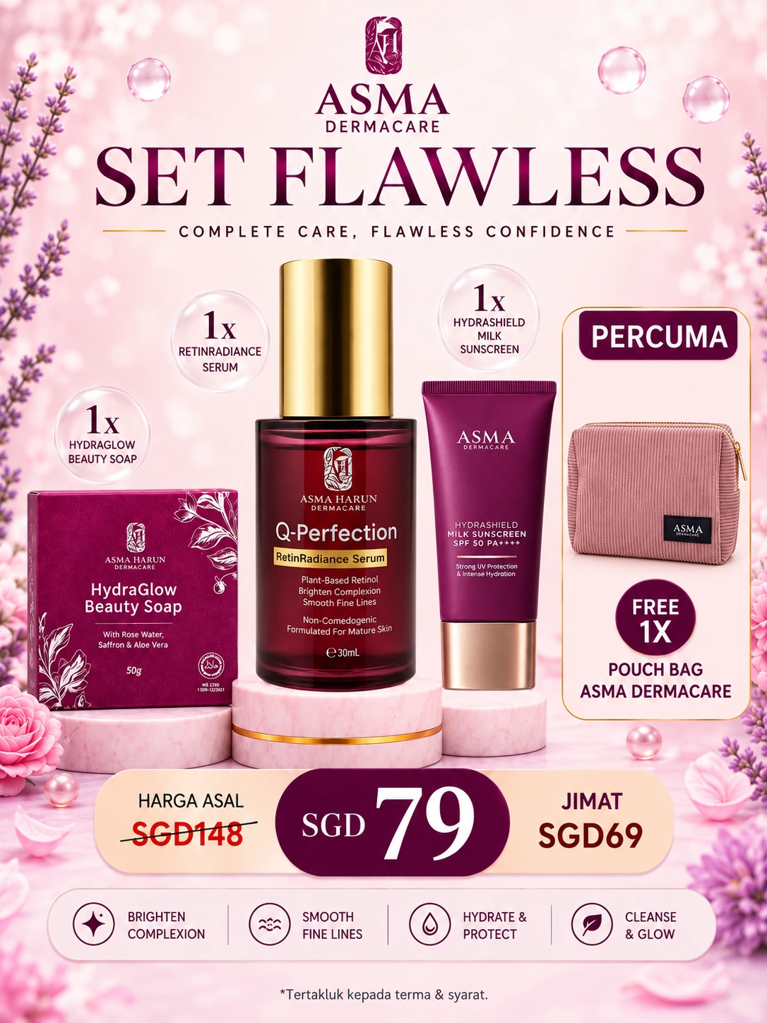 Set Flawless Free Pouch Bag